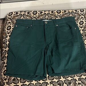 Amazon Essentials Green Casual Shorts Size 33 – Cotton Stretch Classic Fit